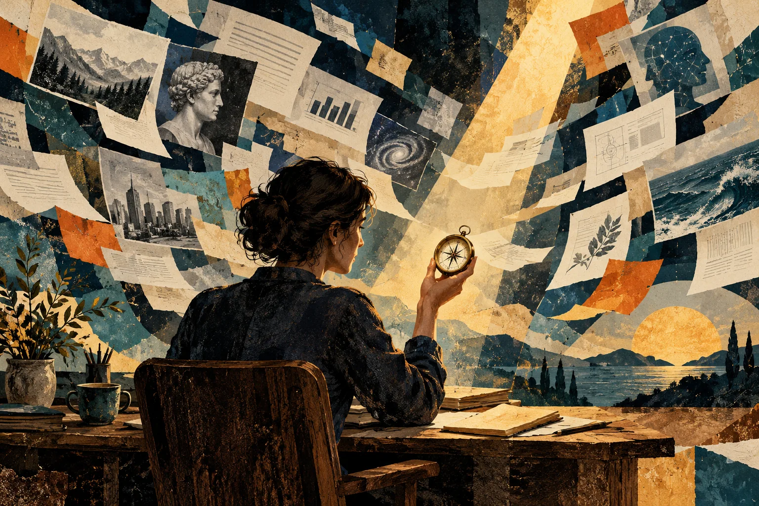 Conceptual editorial illustration for AI and the Last Human Skill